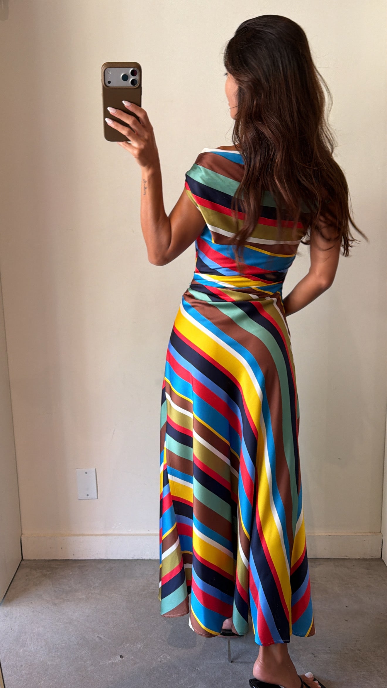 Staud striped multicolor maxi dress size 2