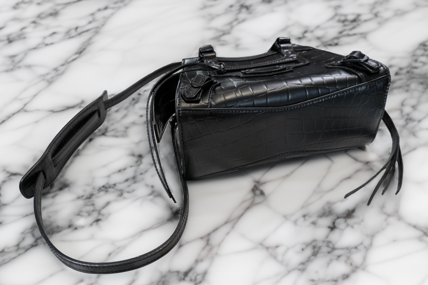 Balenciaga Neo Classic Embossed Leather Shoulder Bag
