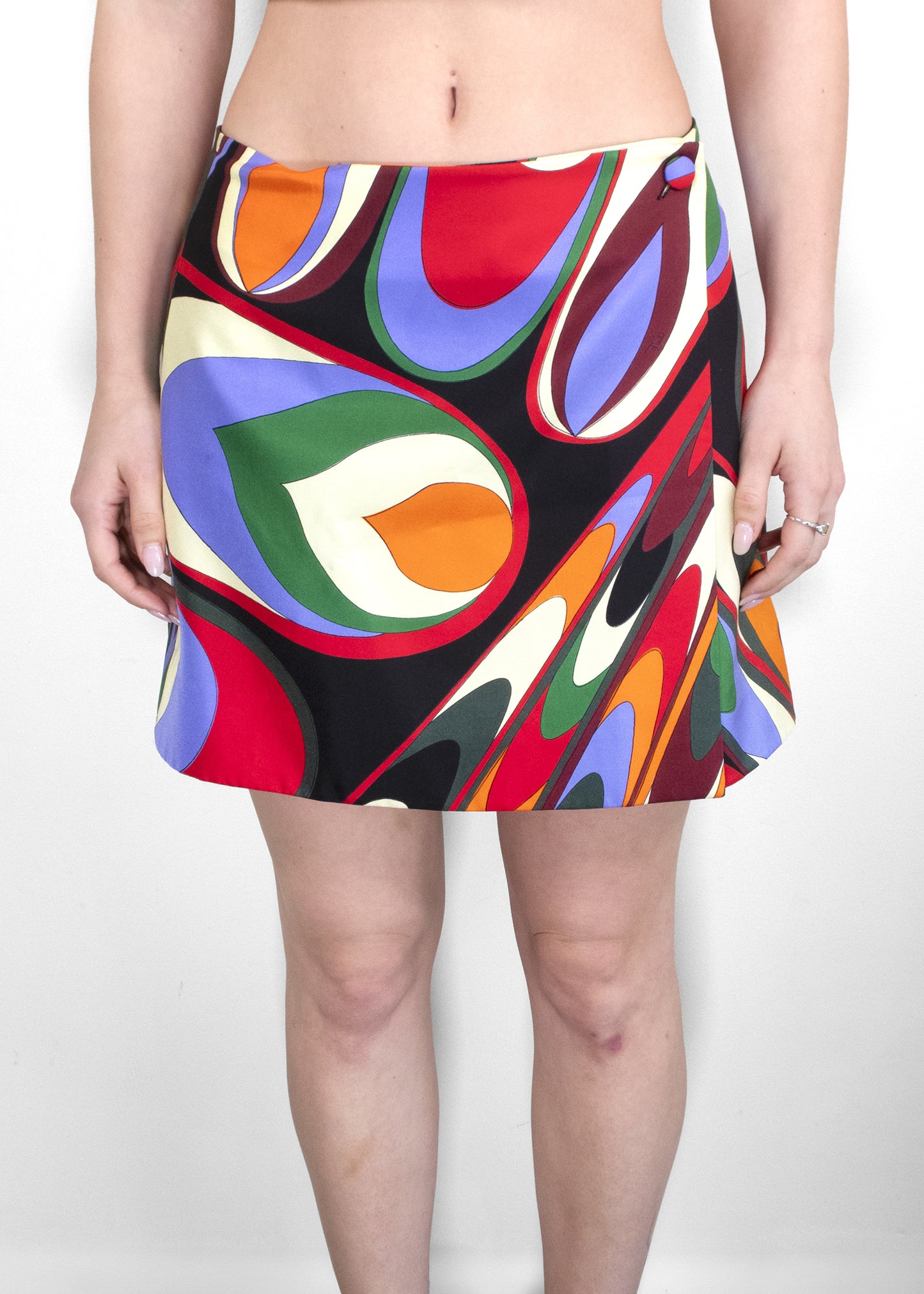 Emilio Pucci Onde Silk Twill Miniskirt