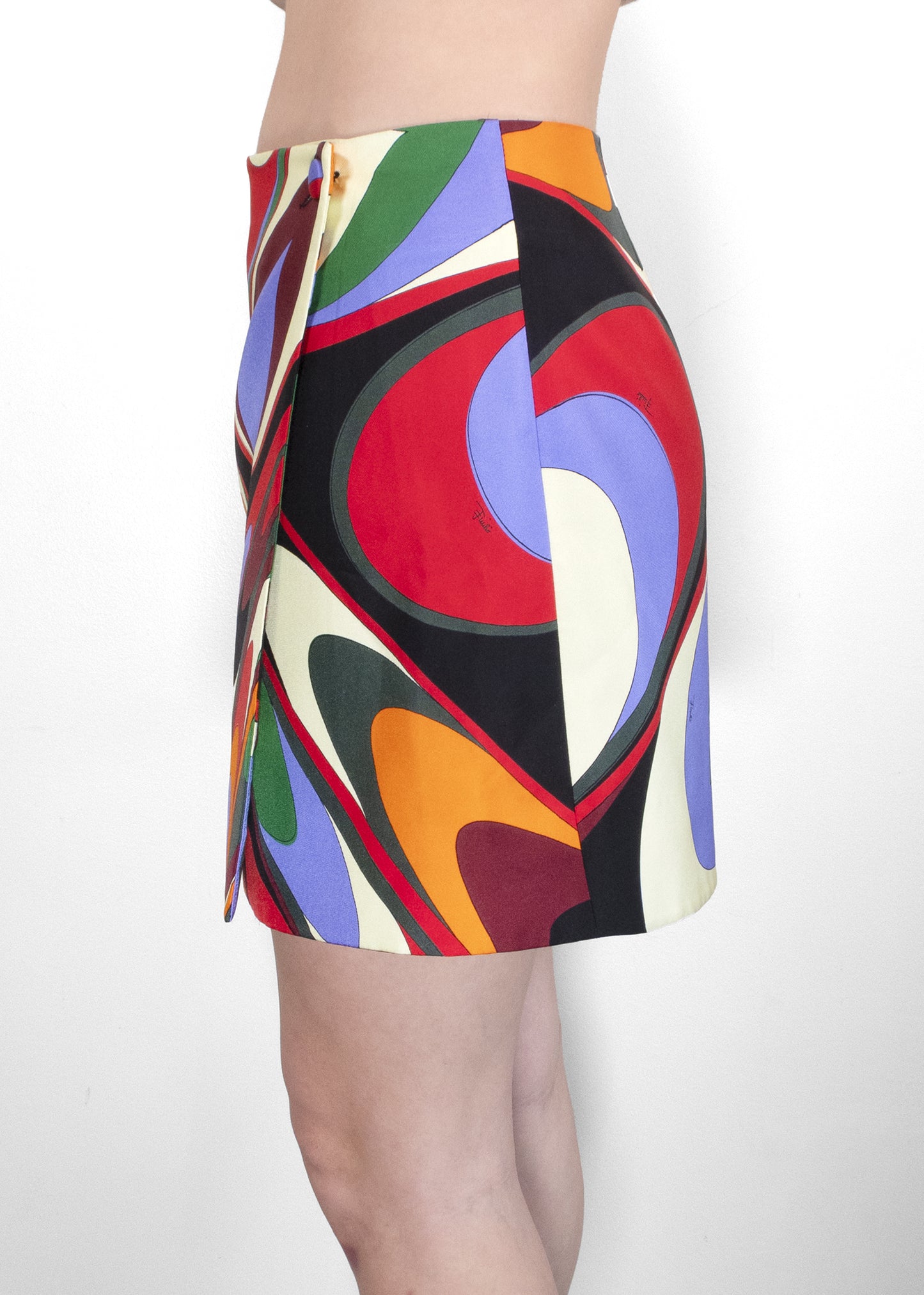Emilio Pucci Onde Silk Twill Miniskirt