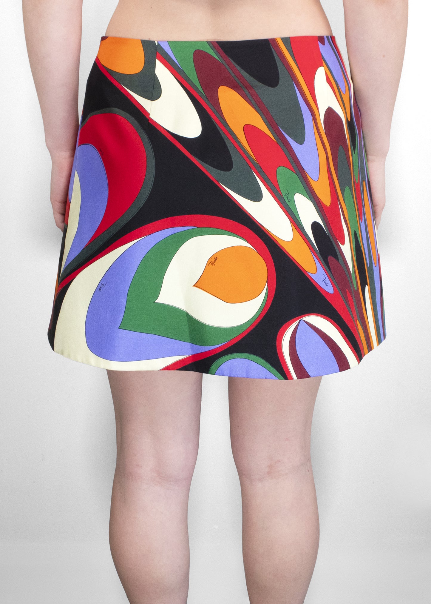 Emilio Pucci Onde Silk Twill Miniskirt