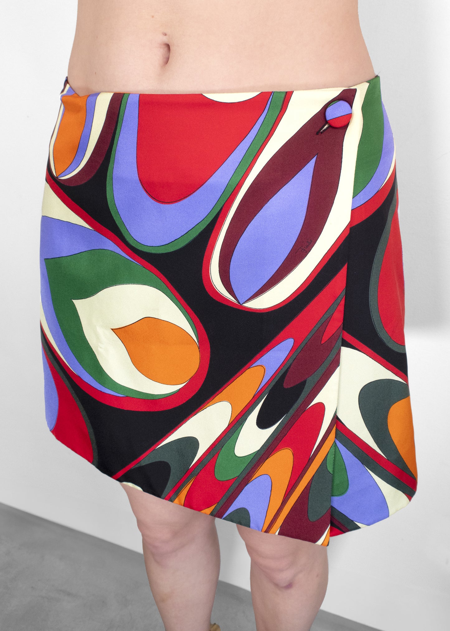 Emilio Pucci Onde Silk Twill Miniskirt