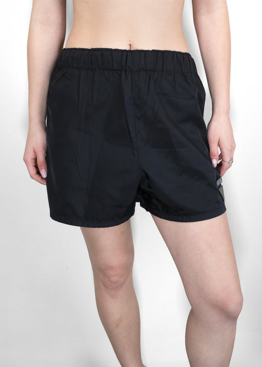 Prada Black Nylon Logo Patch Running Shorts