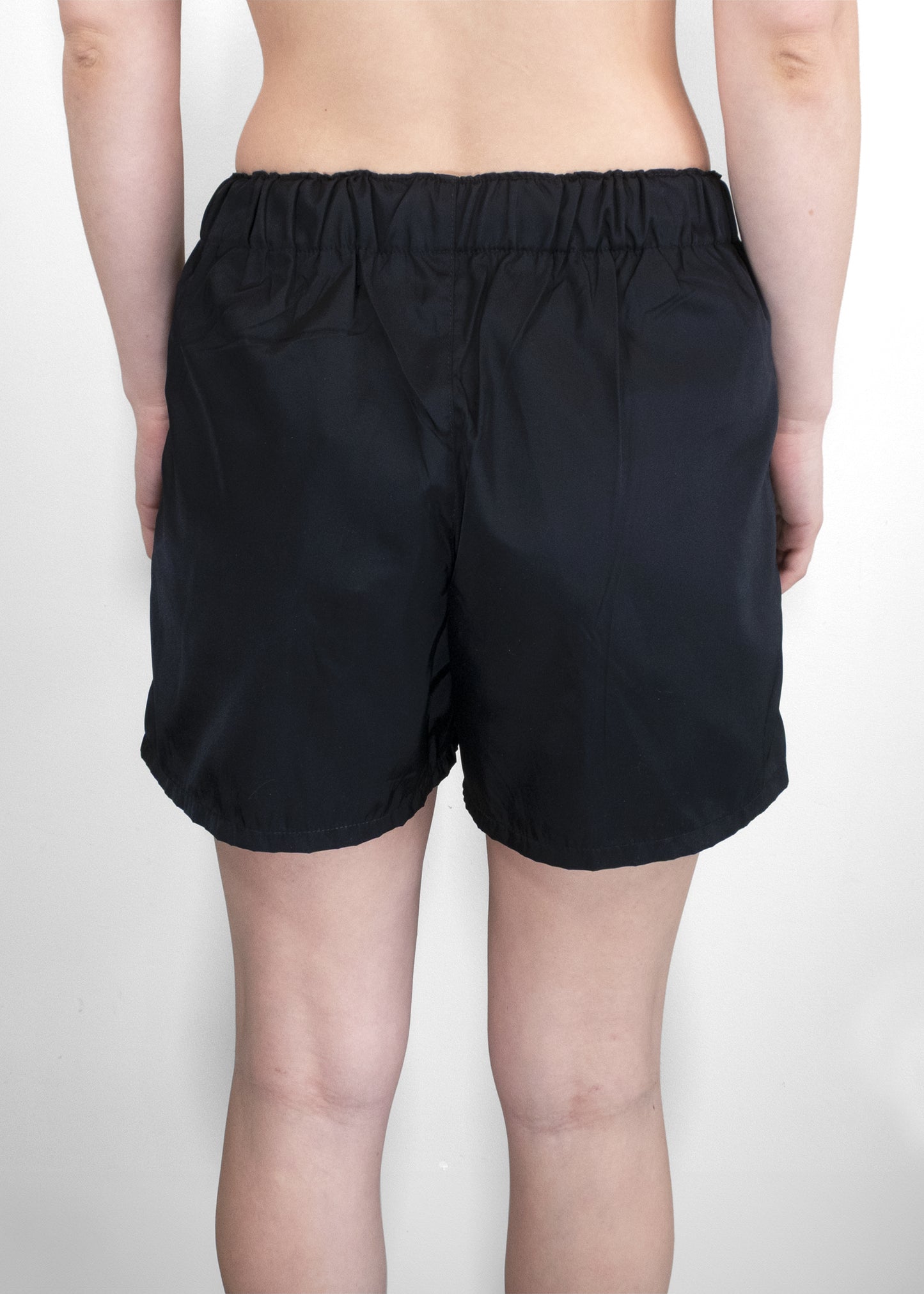 Prada Black Nylon Logo Patch Running Shorts
