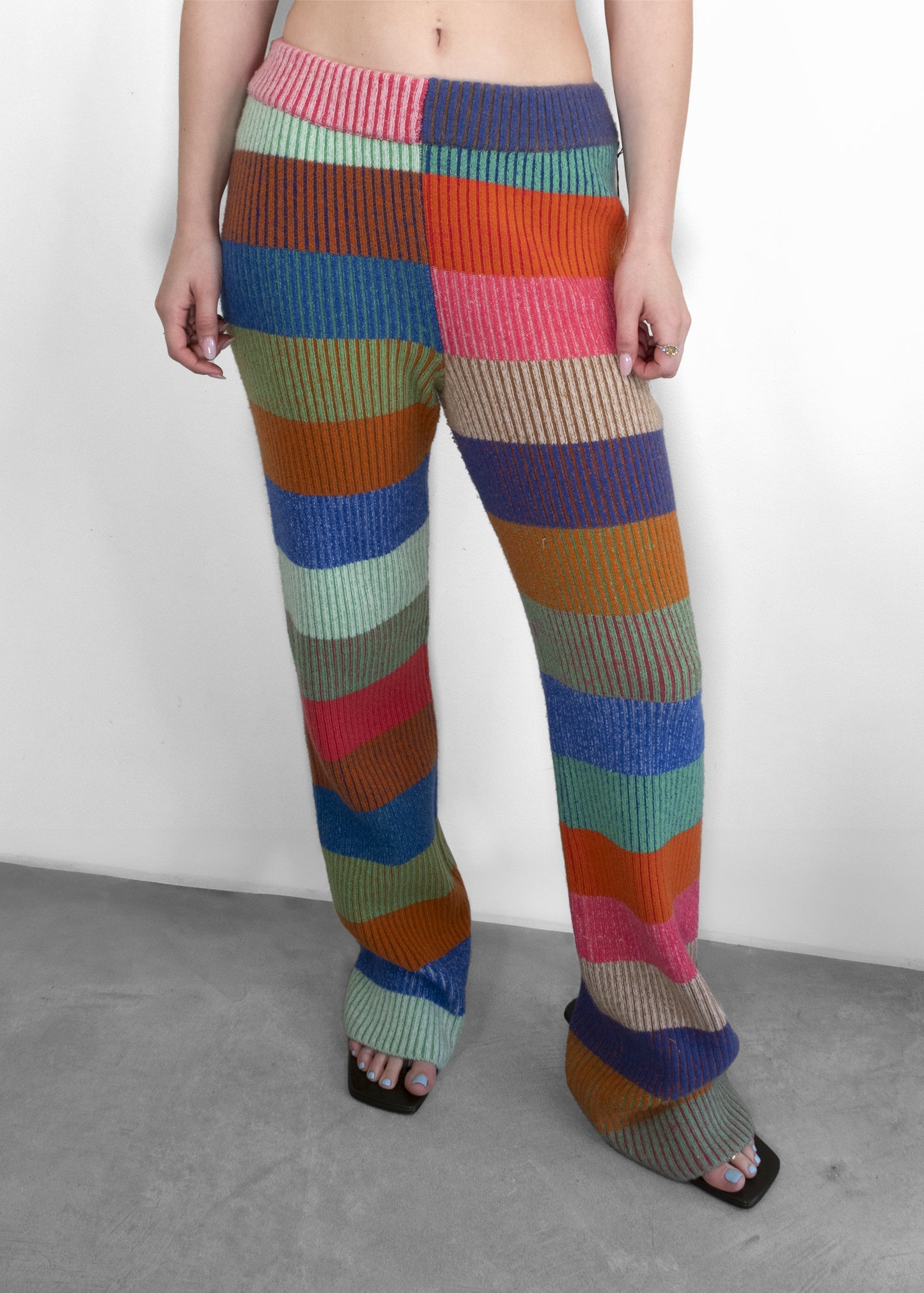 The Elder Statesman Multicolor Yatzy Strip Flare Lounge Pants