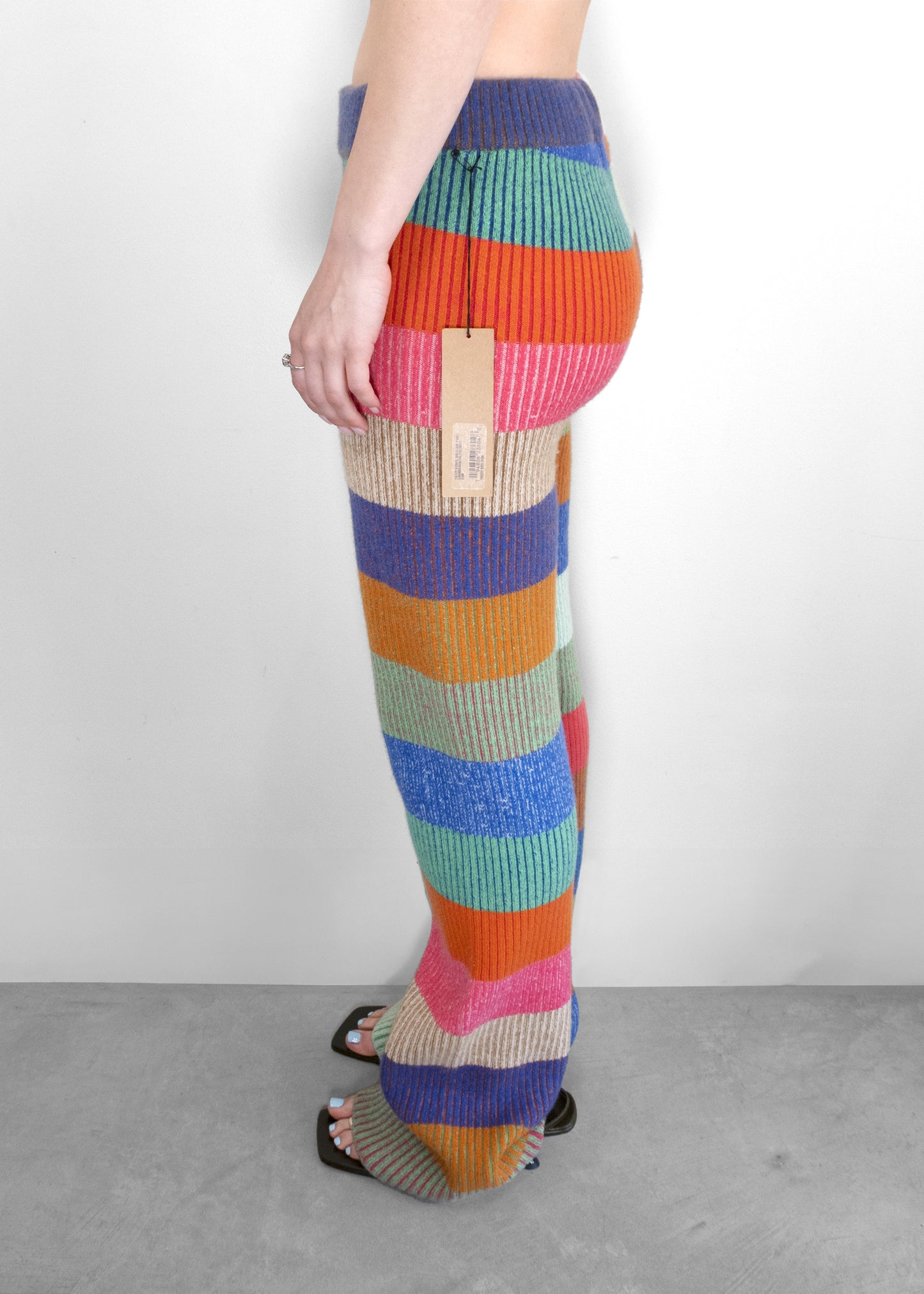 The Elder Statesman Multicolor Yatzy Strip Flare Lounge Pants