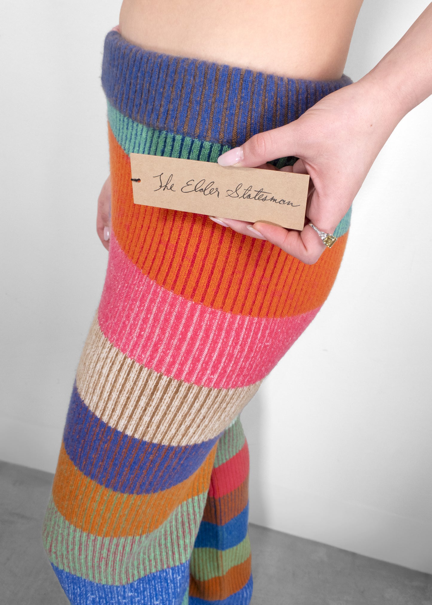 The Elder Statesman Multicolor Yatzy Strip Flare Lounge Pants