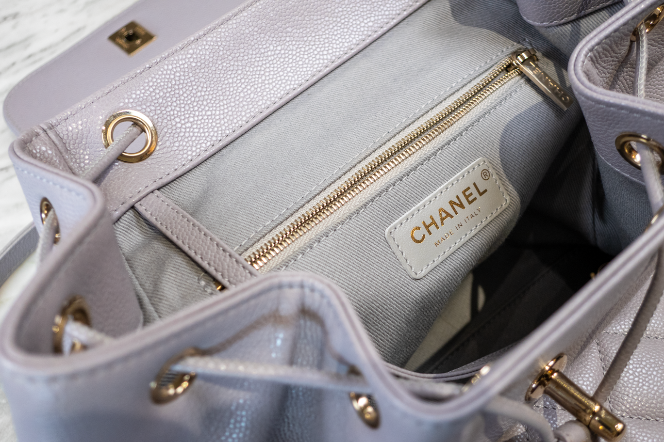 Chanel Grey Business Affinity Mini Backpack