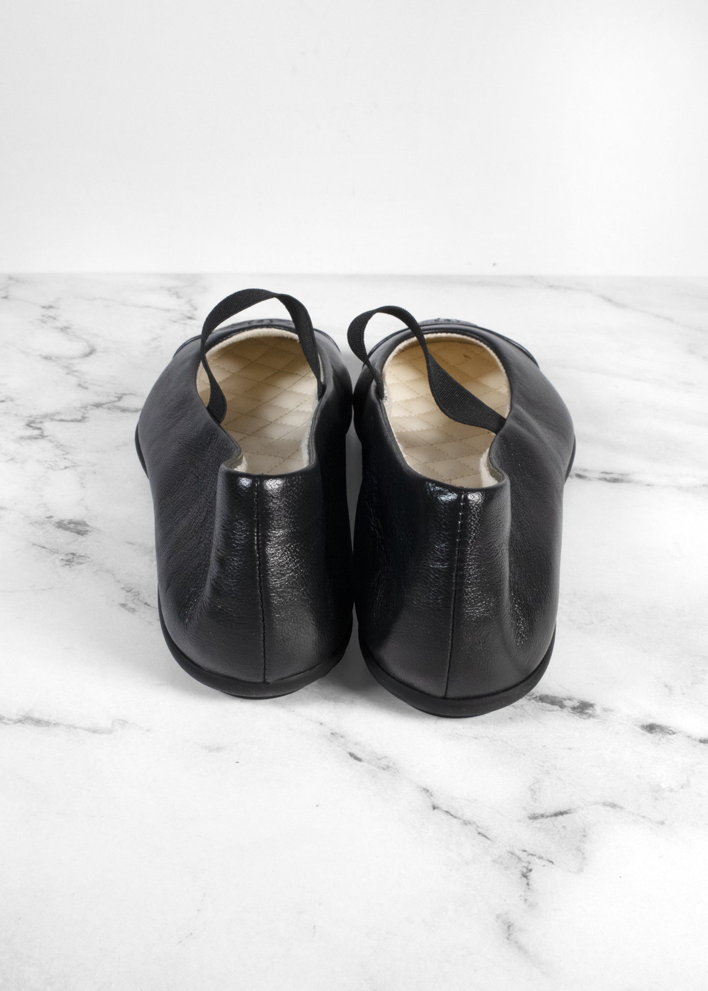 Chanel Lambskin Cap Toe CC Mary Jane Flats