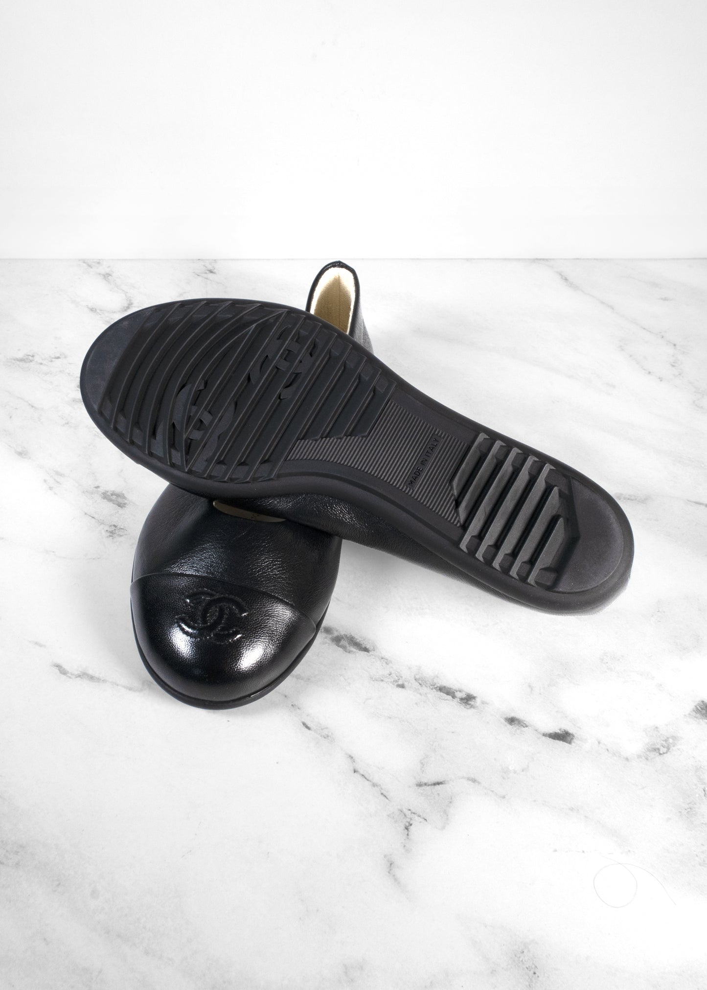 Chanel Lambskin Cap Toe CC Mary Jane Flats