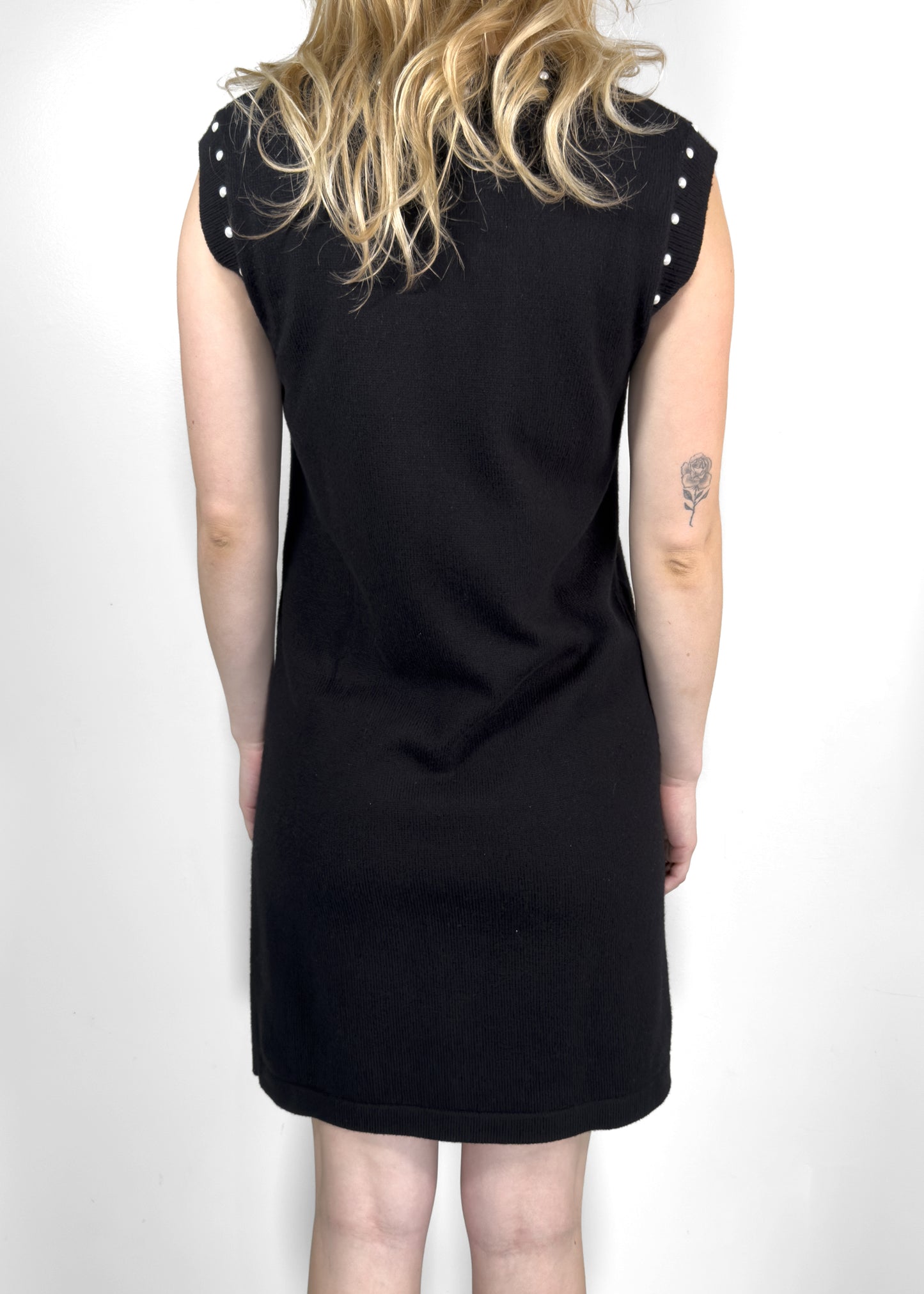 Chanel Pearl Embellished Knit Shift Dress