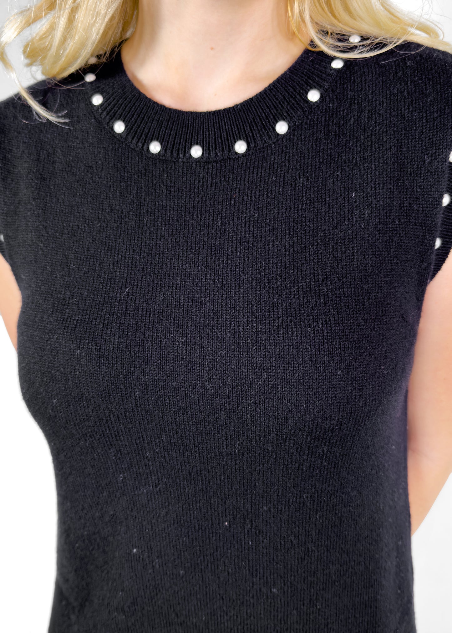 Chanel Pearl Embellished Knit Shift Dress