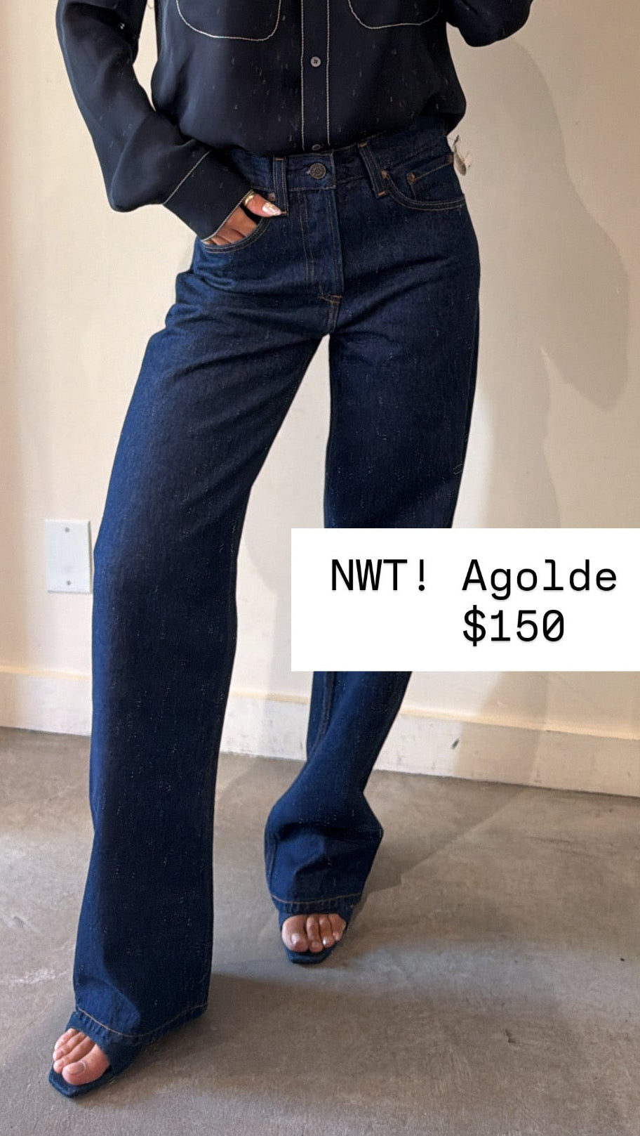 Agolde Dark Blue Rc Jeans Size 23 Nwt