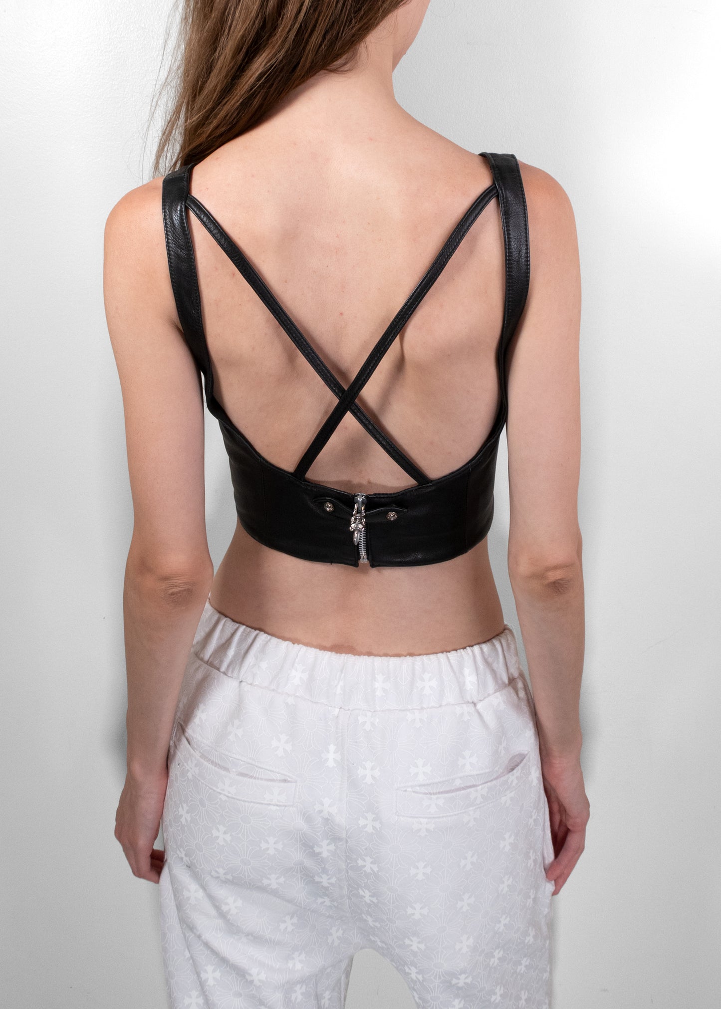 Chrome Hearts Leather Lace-Up Vest