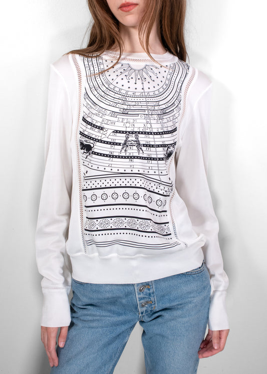 Hermès Silk Printed Sweatshirt