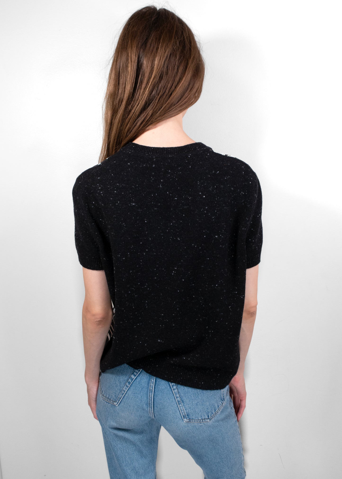 Hermès “Brides de Gala” Short-Sleeve Twillaine Sweater