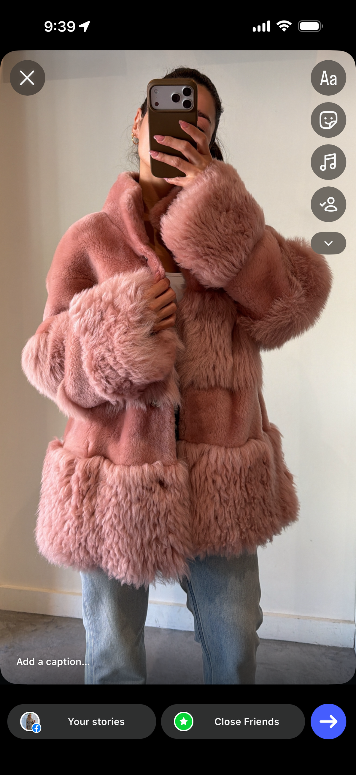Nour Hammour Pink Fur Button Down Coat Size 34