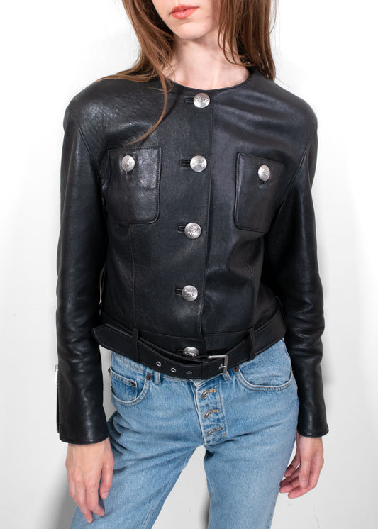 Celine Eddie Lamb Leather Biker Jacket