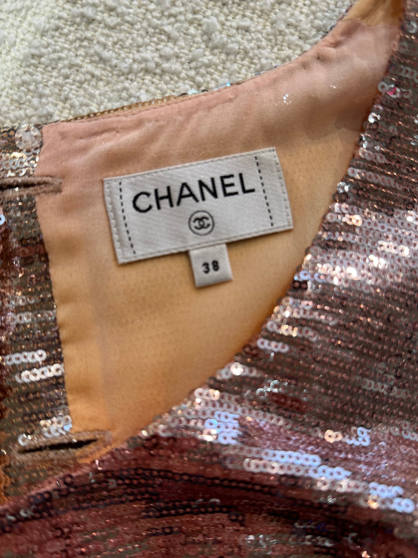 Chanel 24 Runway Cruise Collection Iridescent Sequin Crop Top