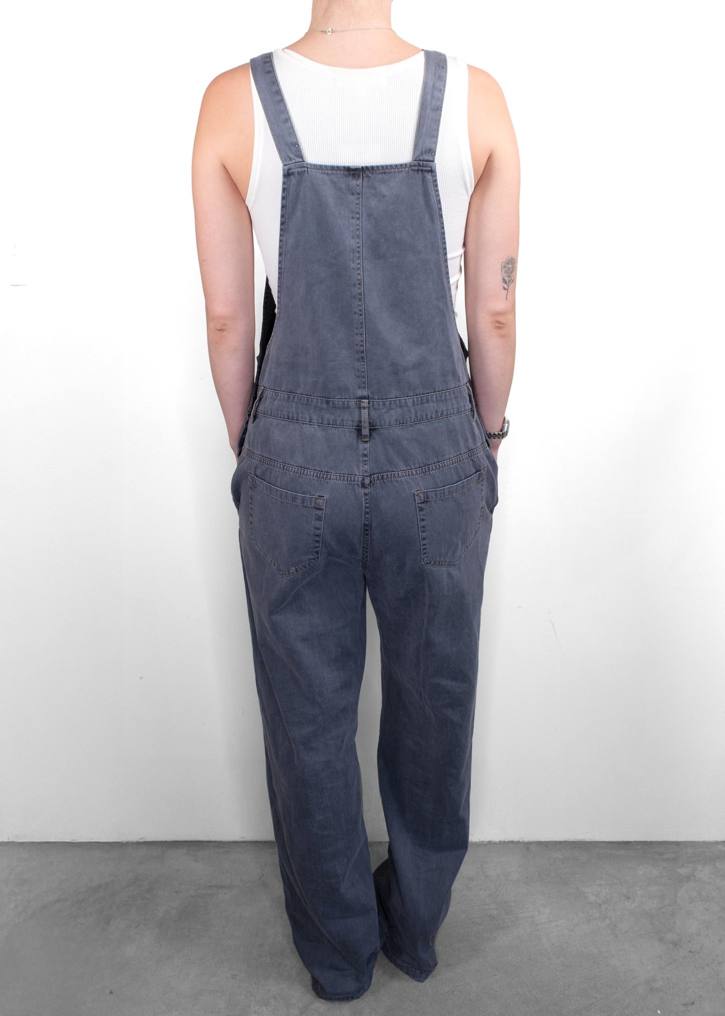 Miu Miu Charcoal Denim Logo Overalls