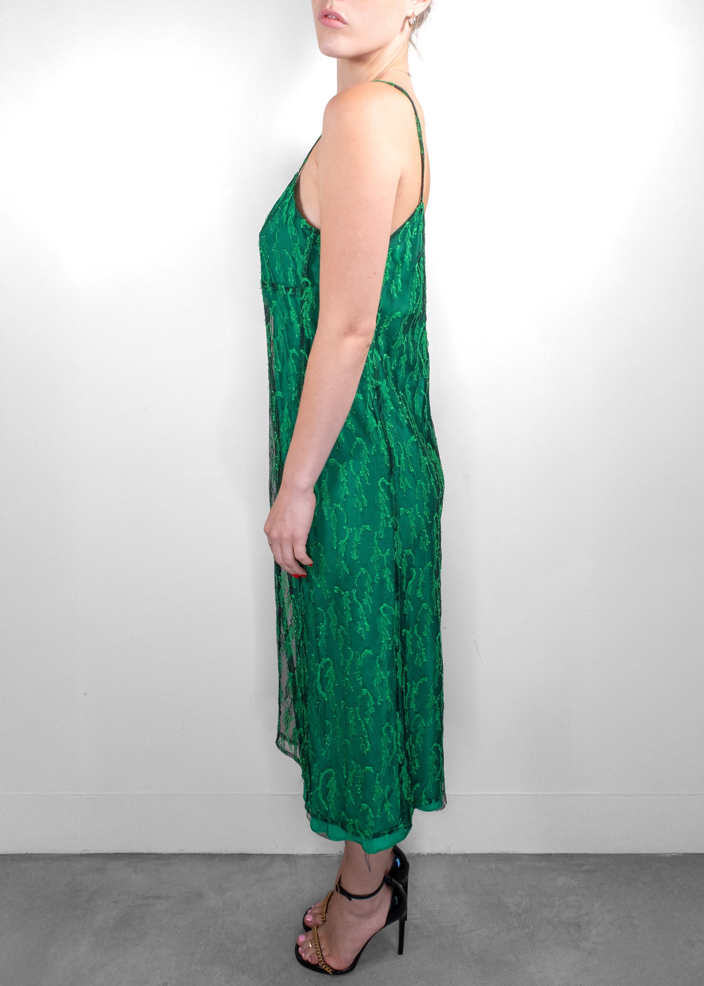Victoria Beckham Embroidered Cami Midi Dress