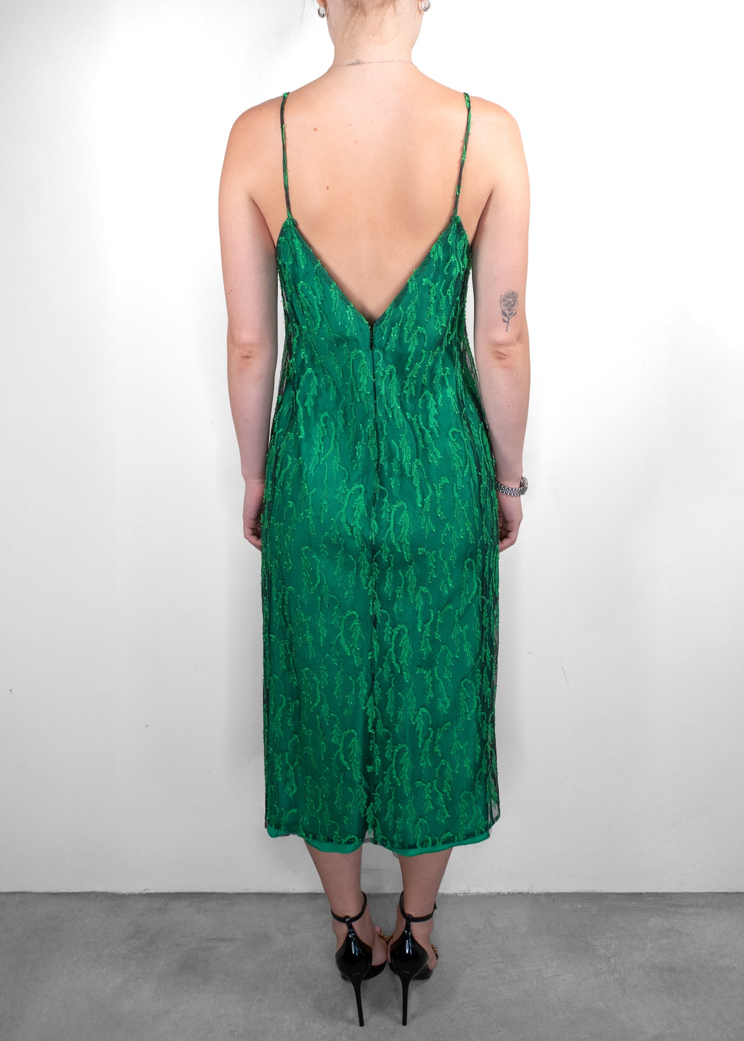 Victoria Beckham Embroidered Cami Midi Dress