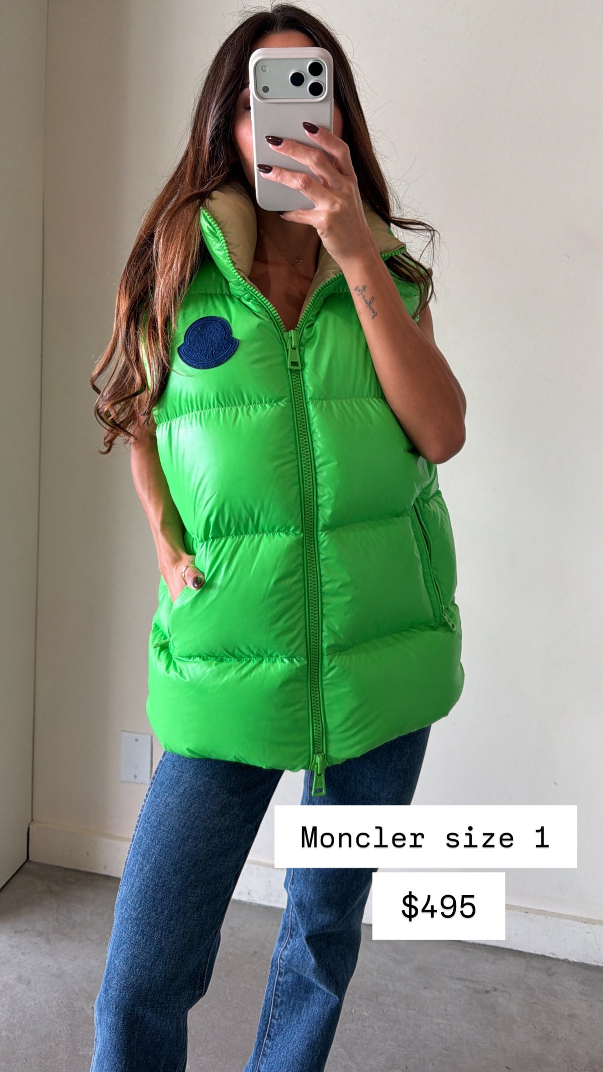 Moncler like green vest size 1