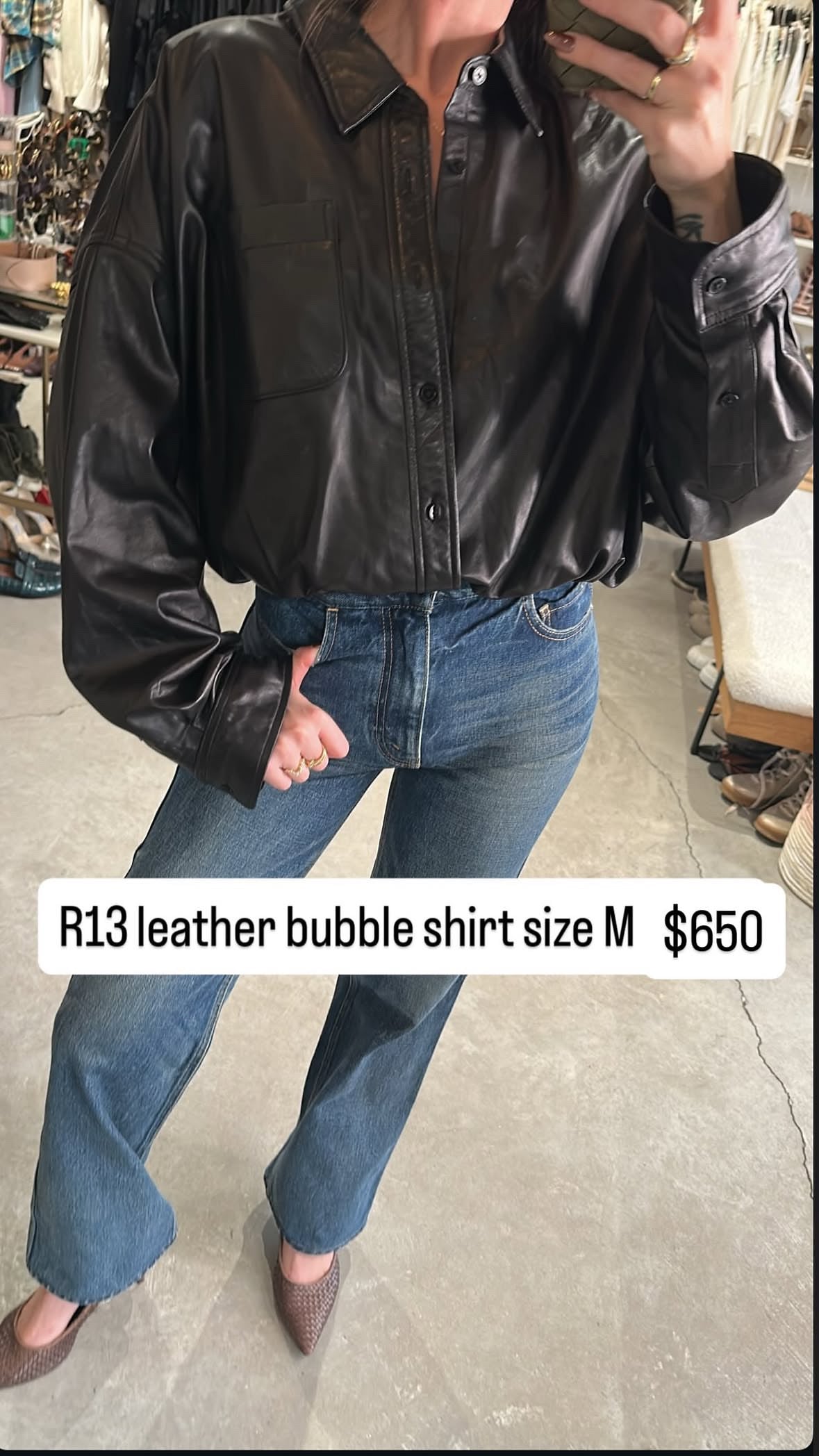 R13 leather shirt