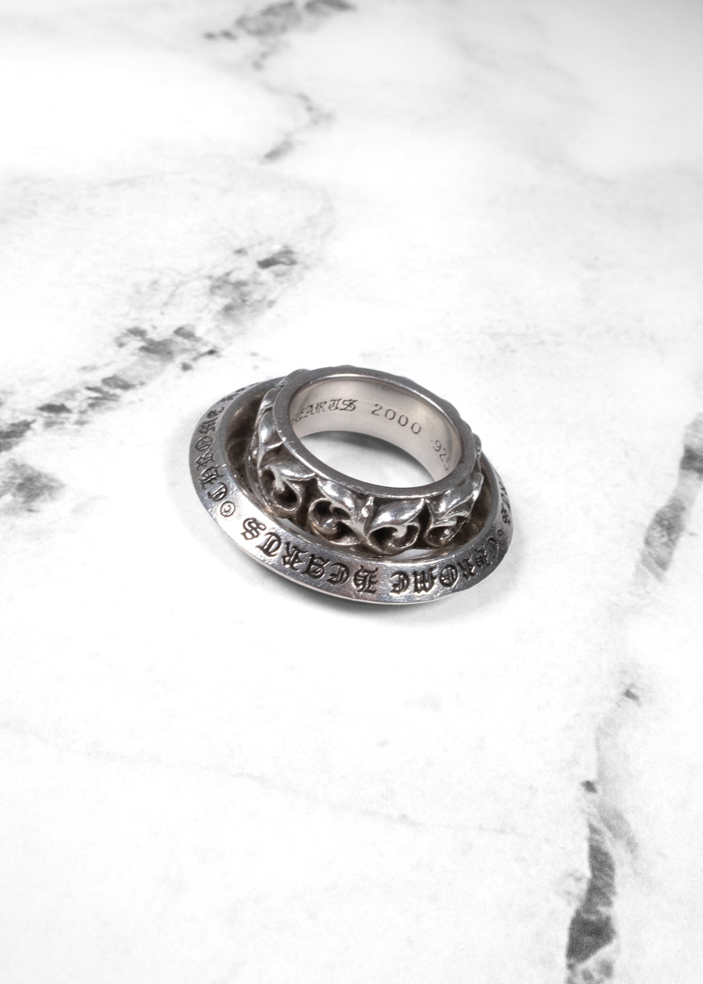 Chrome Hearts Spacer 3mm F*** You Ring 925 Sterling Silver