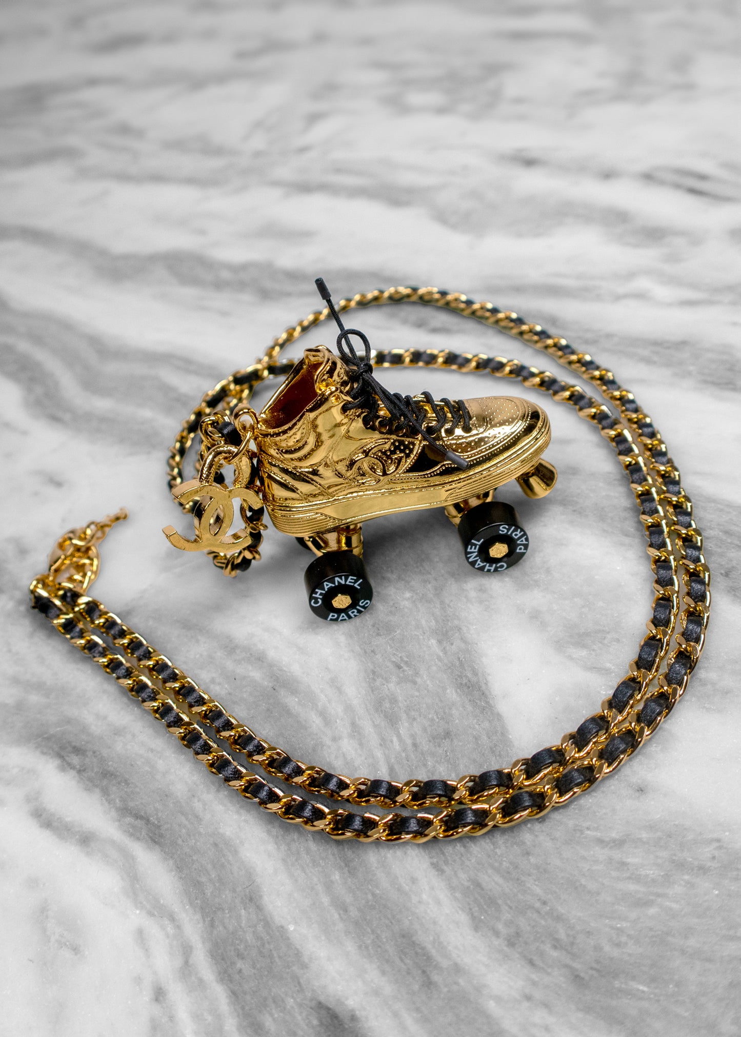 Chanel Long Pendant Rollerskate Necklace / Belt
