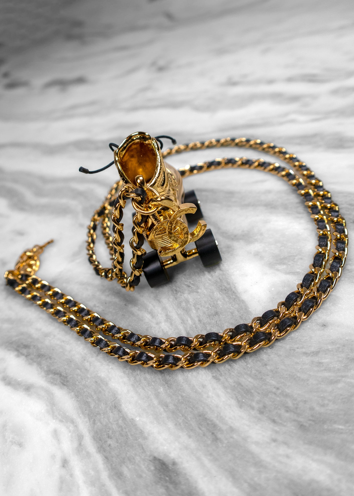 Chanel Long Pendant Rollerskate Necklace / Belt