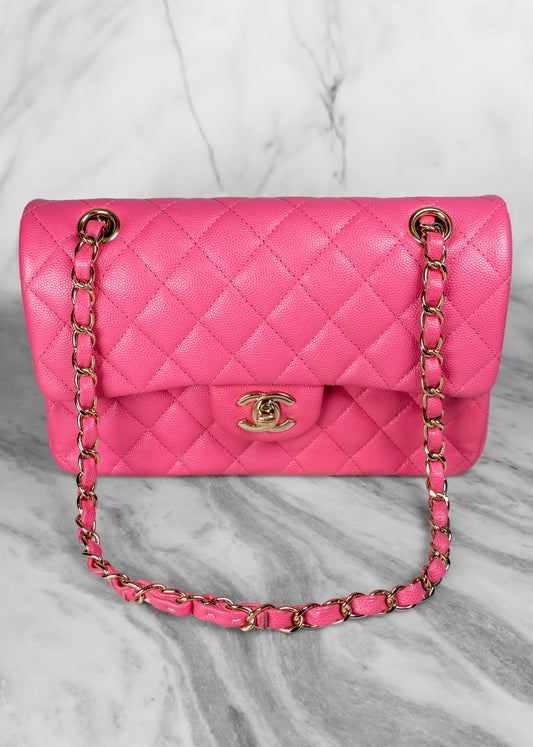 Chanel Pink Small Classic Double Flap Bag