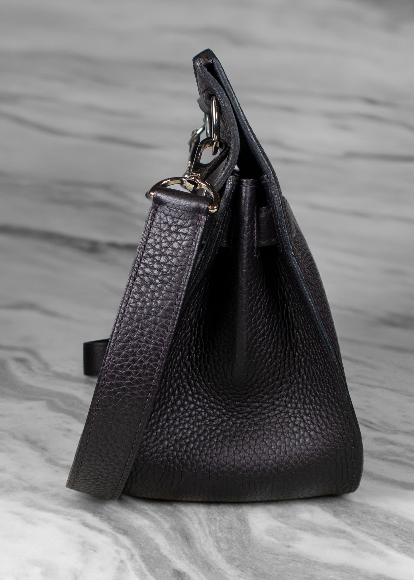 Hermès Taurillon Clemence Jypsiere 28 Raisin Shoulder Bag