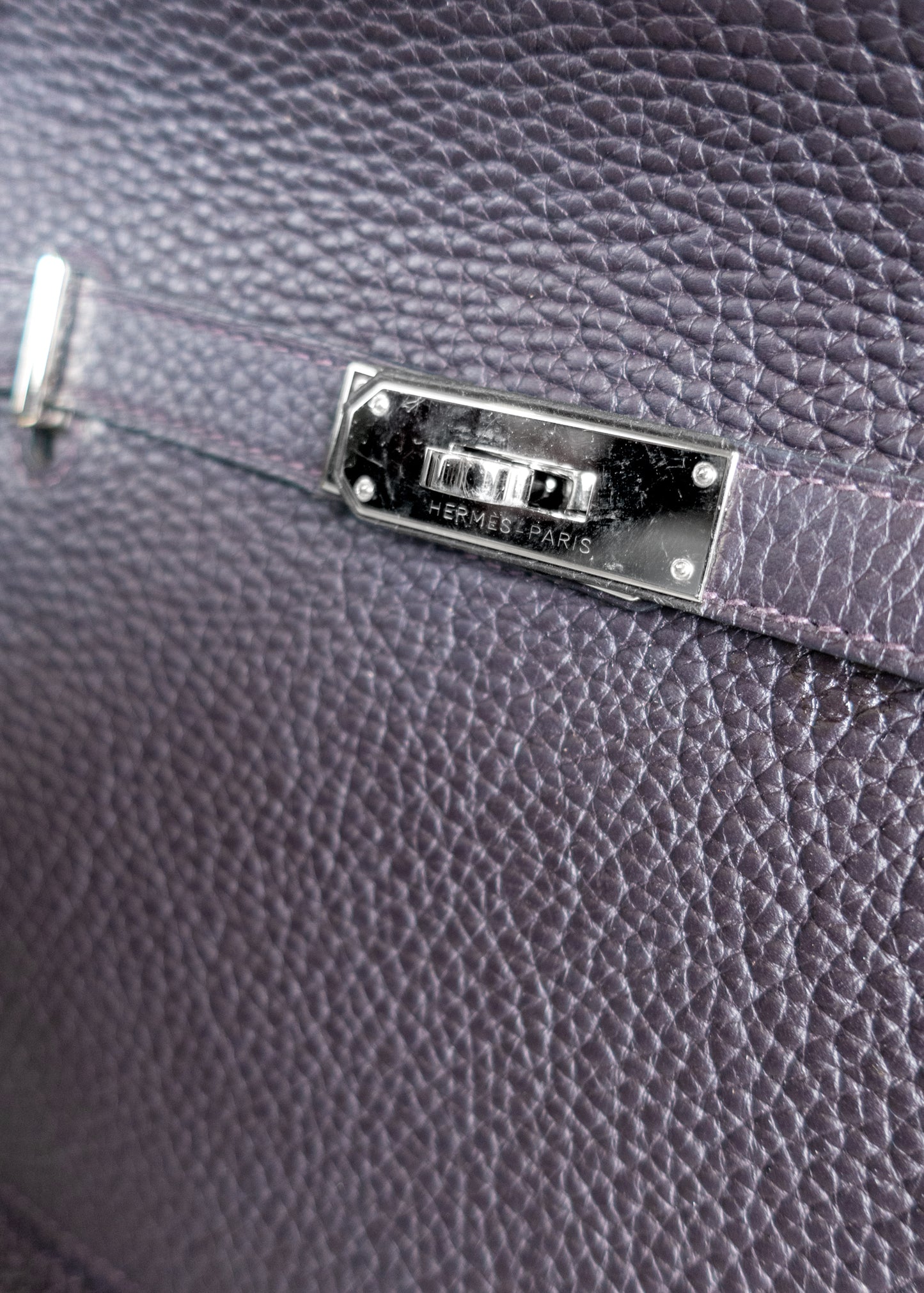 Hermès Taurillon Clemence Jypsiere 28 Raisin Shoulder Bag