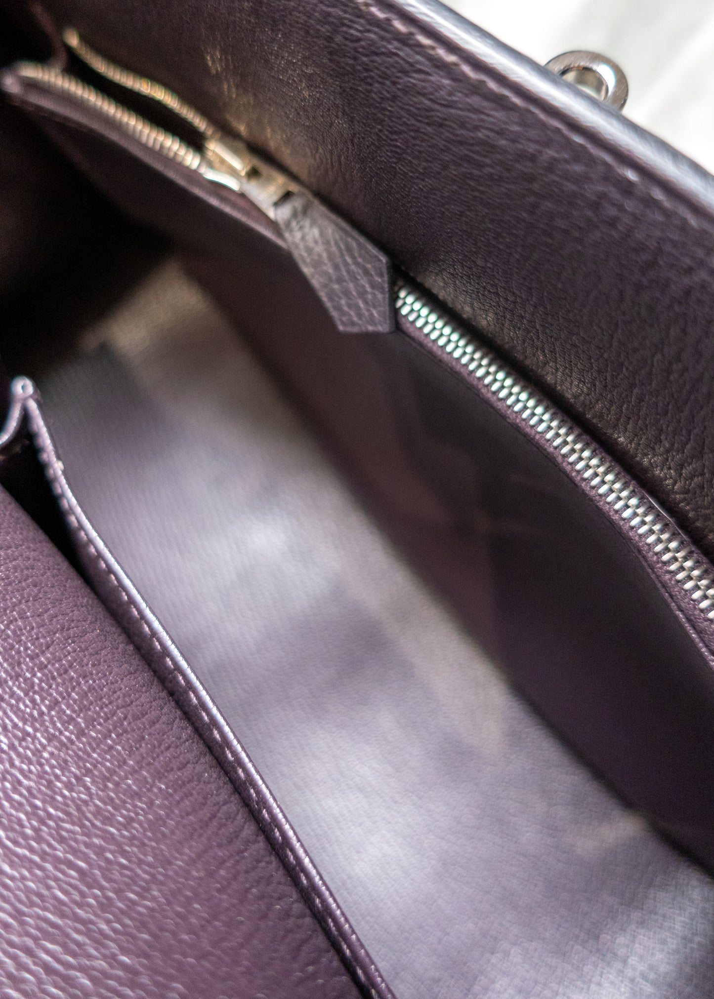 Hermès Taurillon Clemence Jypsiere 28 Raisin Shoulder Bag