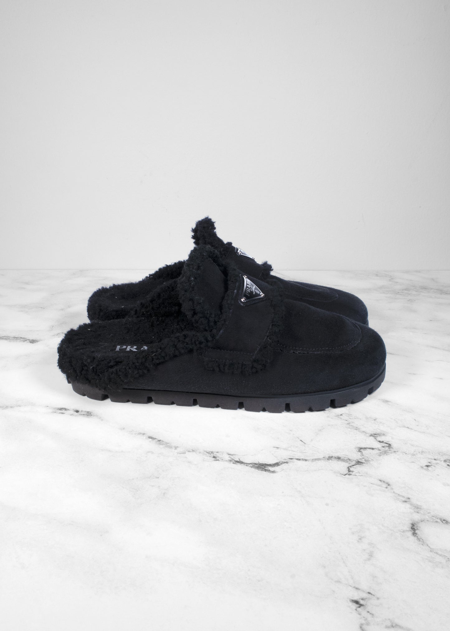 Prada Shearling Mules