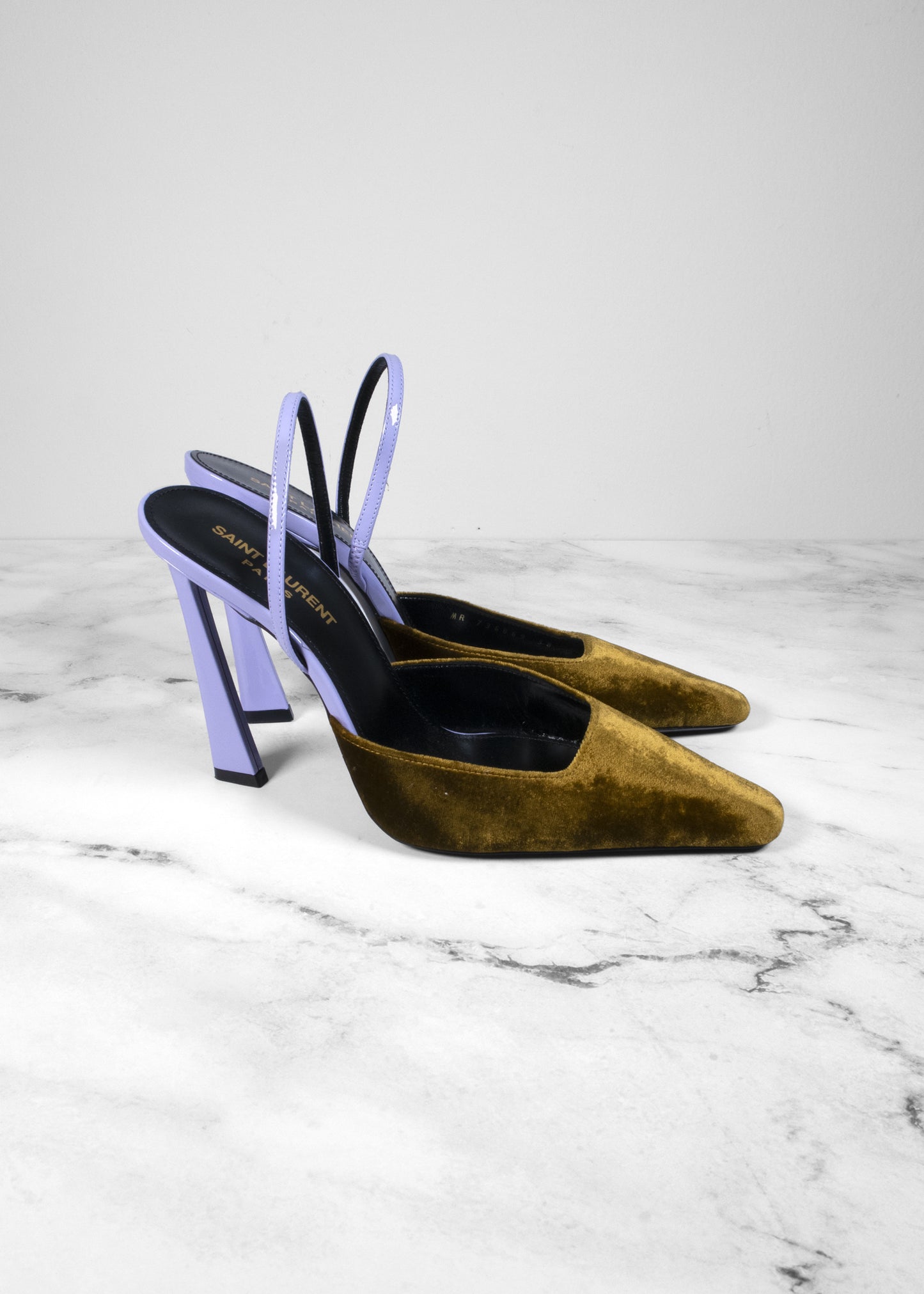 Saint Laurent Crepe De Chine Blade 105 Slingback Pumps