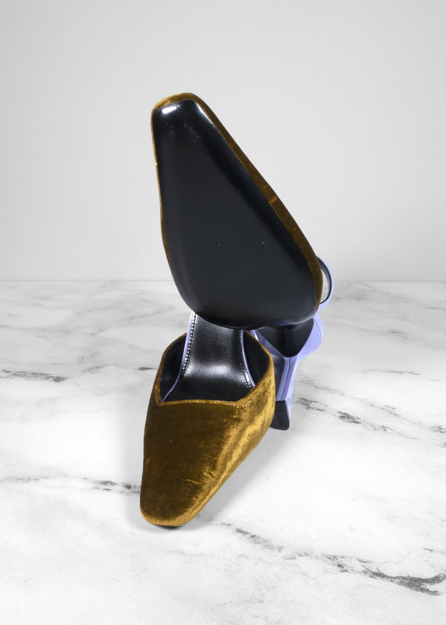 Saint Laurent Crepe De Chine Blade 105 Slingback Pumps