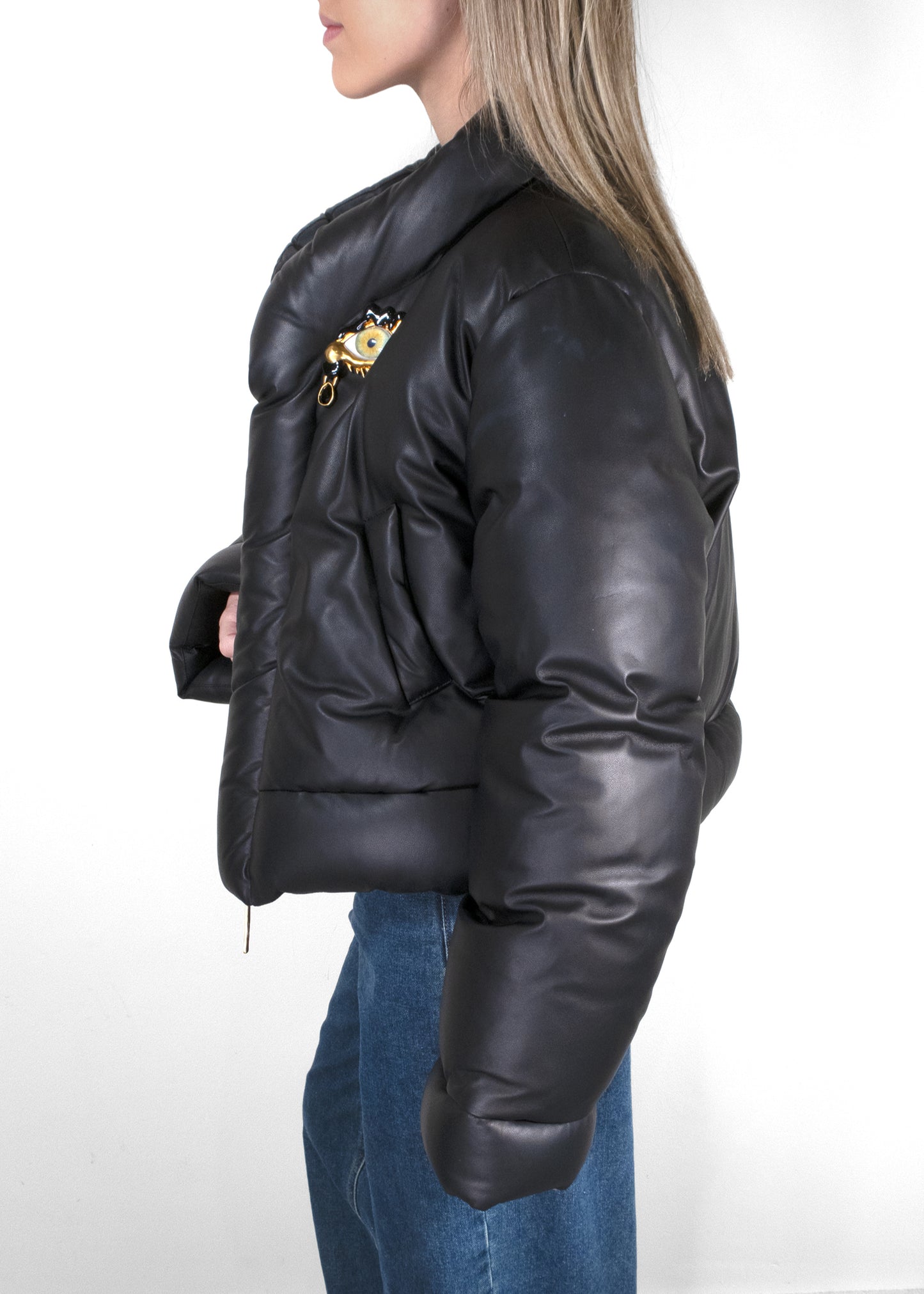 Schiaperelli Short Quilted Leather Puffer Jacket