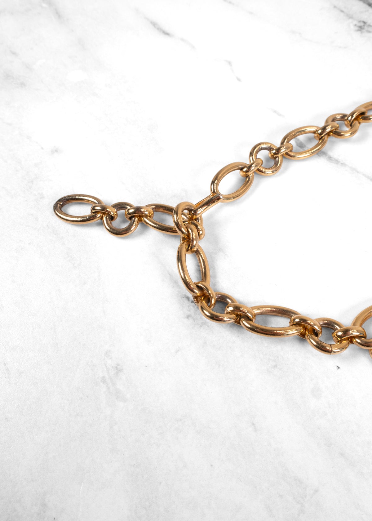 Chanel Vintage 2004 Red Leather Razor Blade CC Gold Chain Belt