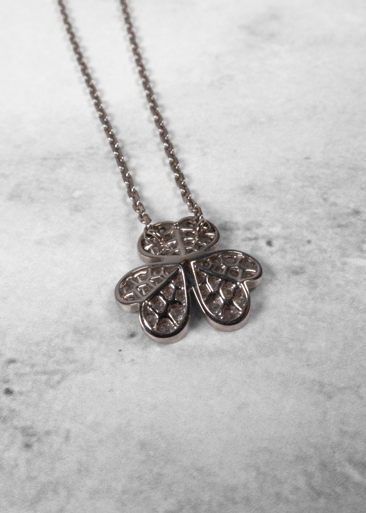 Van Cleef & Arpels 18K White Gold Diamond Pavé Mini Frivole Pendant Necklace
