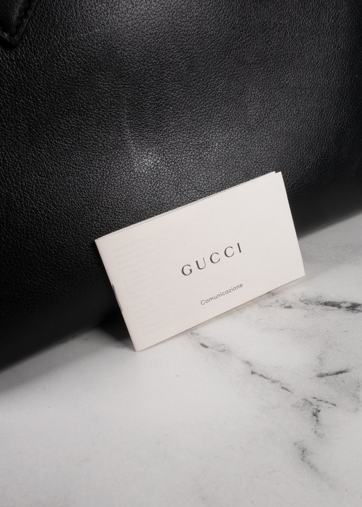 Gucci Black Smooth Leather Diana Small Bamboo Tote Bag with Crossbody Strap