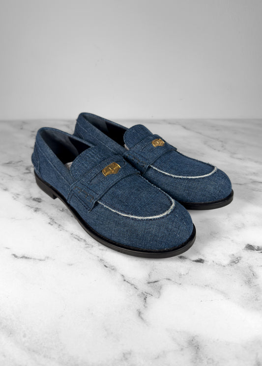 Miu Miu Denim Penny Loafers