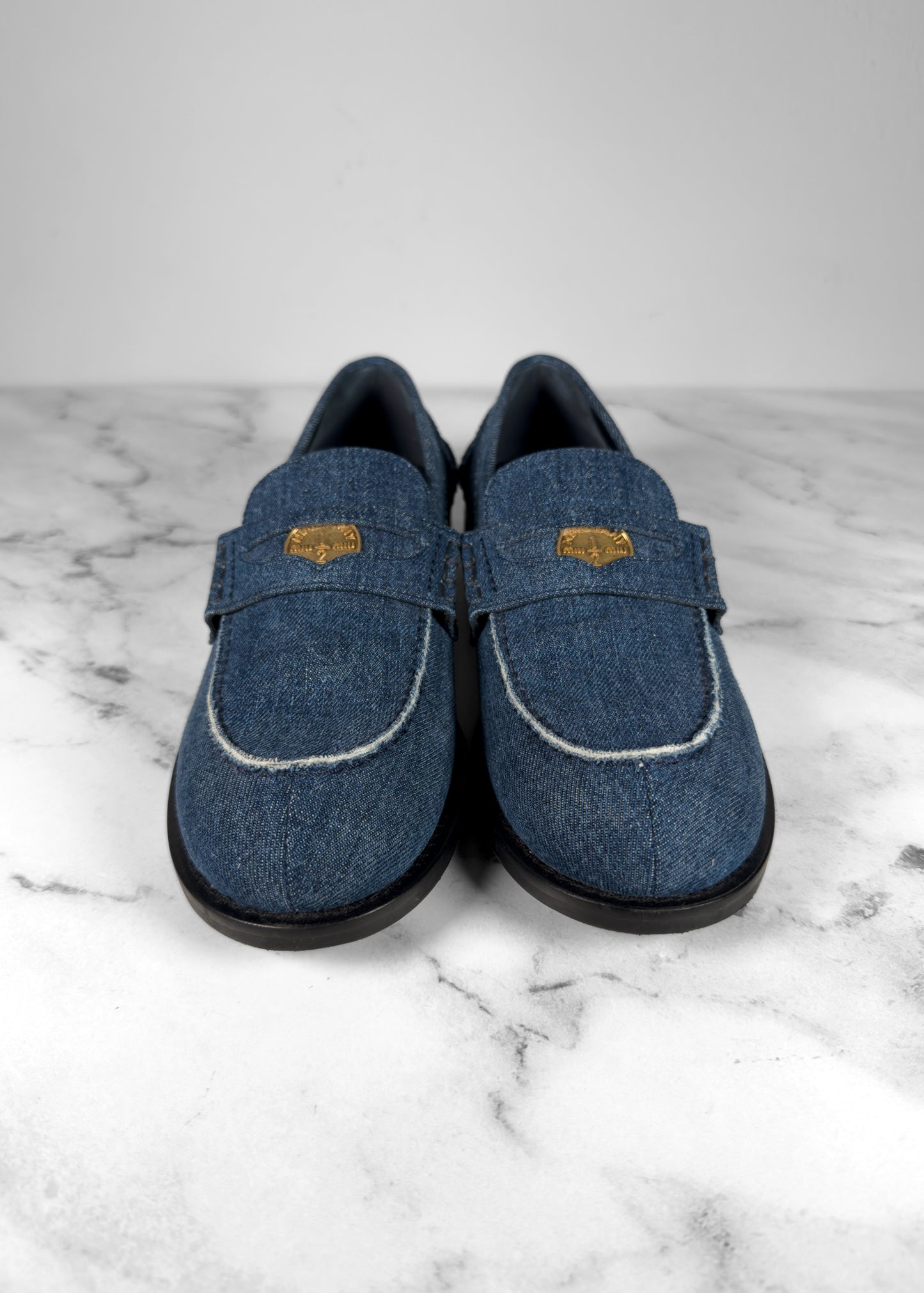 Miu Miu Denim Penny Loafers