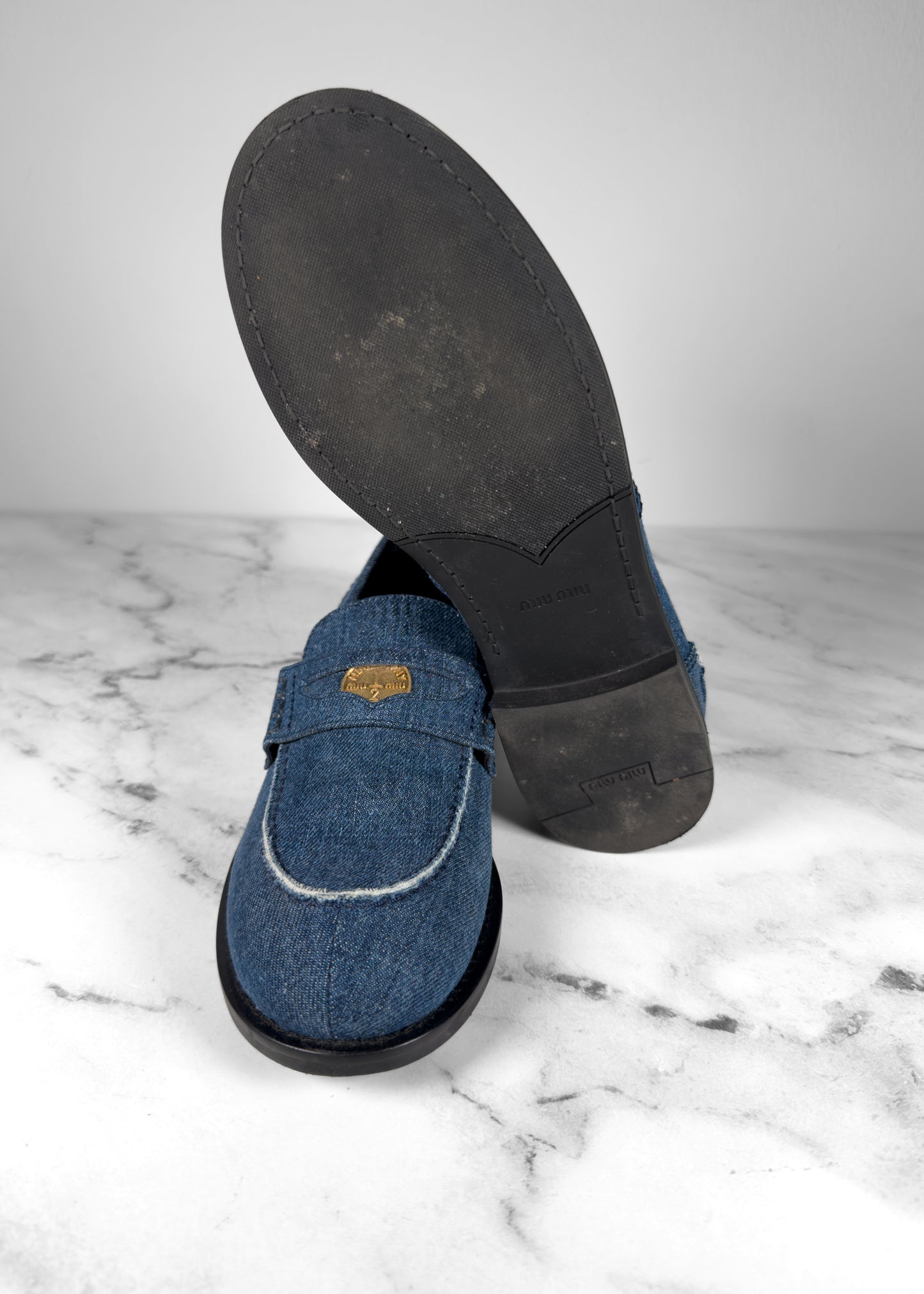 Miu Miu Denim Penny Loafers