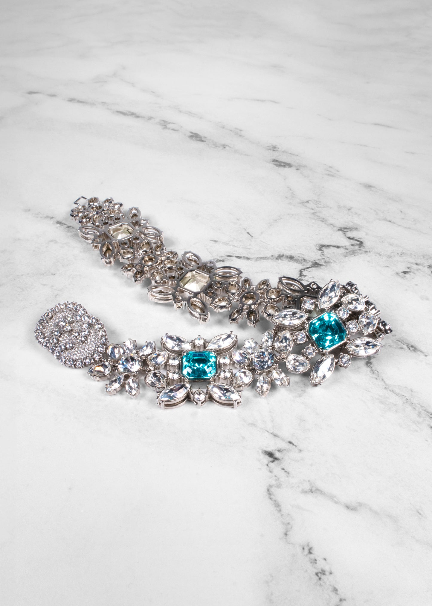 Gucci Crystal Interlocking G Flower Choker Collar Necklace