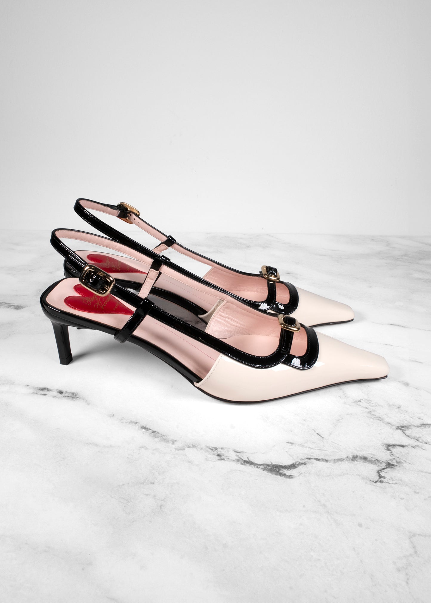 Roger Vivier Viv’ Canard Slingback Pumps in Patent Leather