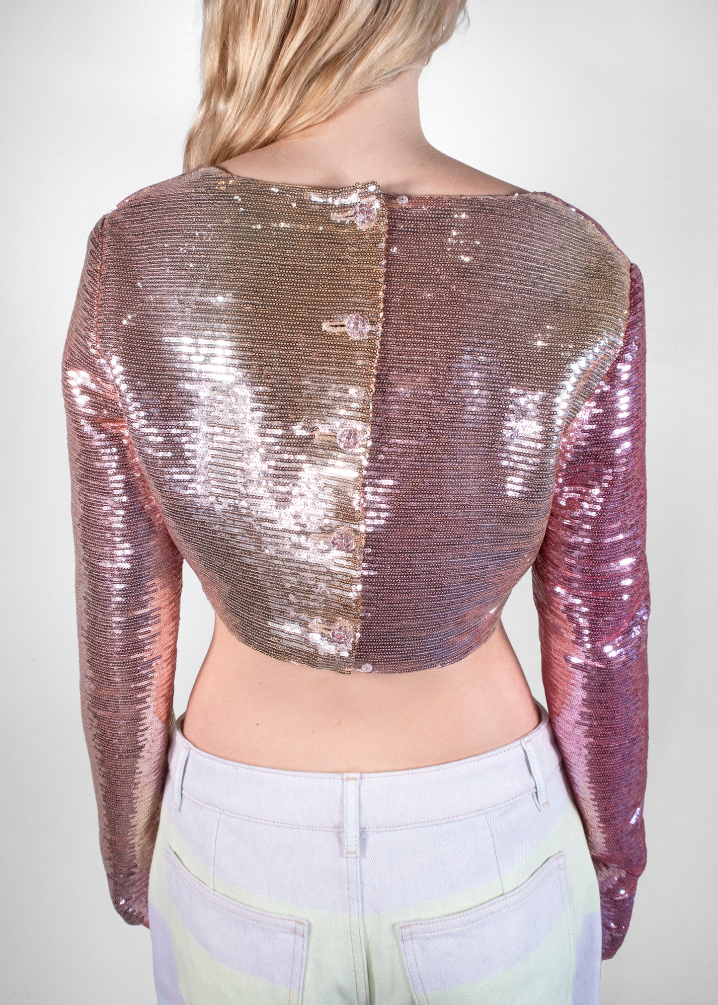 Chanel 24 Runway Cruise Collection Iridescent Sequin Crop Top