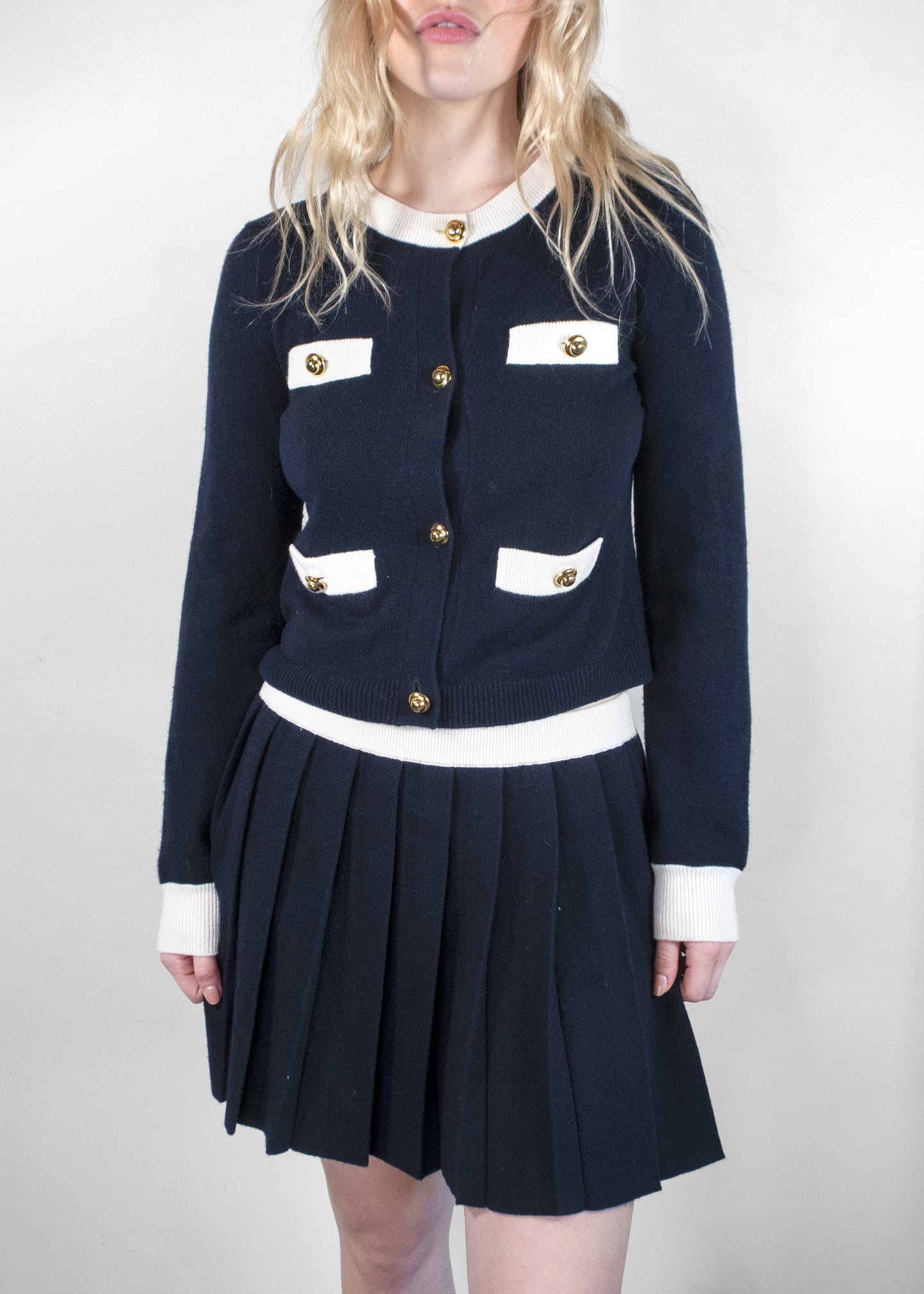 Miu Miu Two Tone Cashmere Cardigan