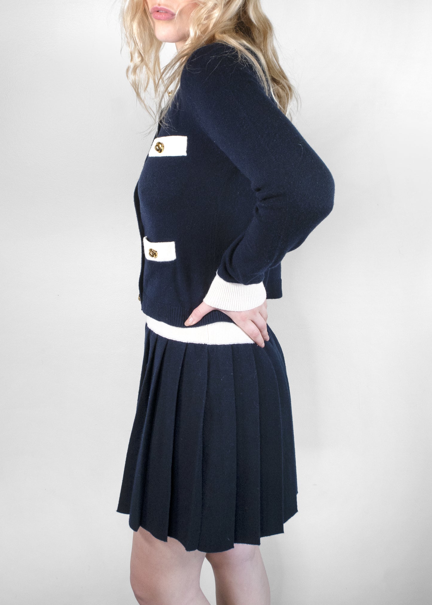 Miu Miu Two Tone Cashmere Cardigan